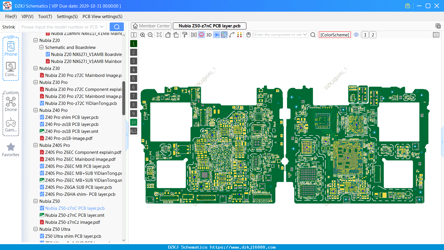 Nubia Z50-z7nC PCB Layer